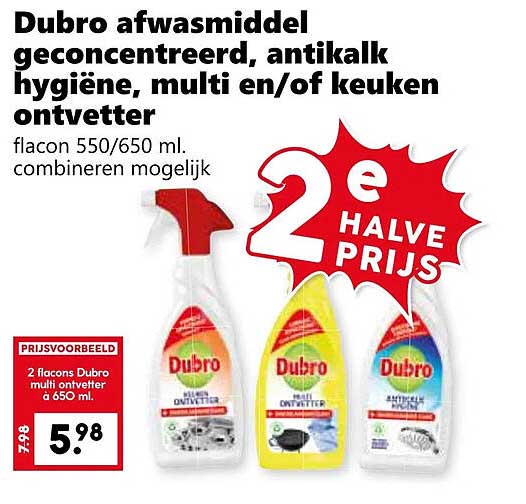 Dubro afwasmiddel geconcentreerd, antikalk hygiëne, multi en/of keuken ontvetter