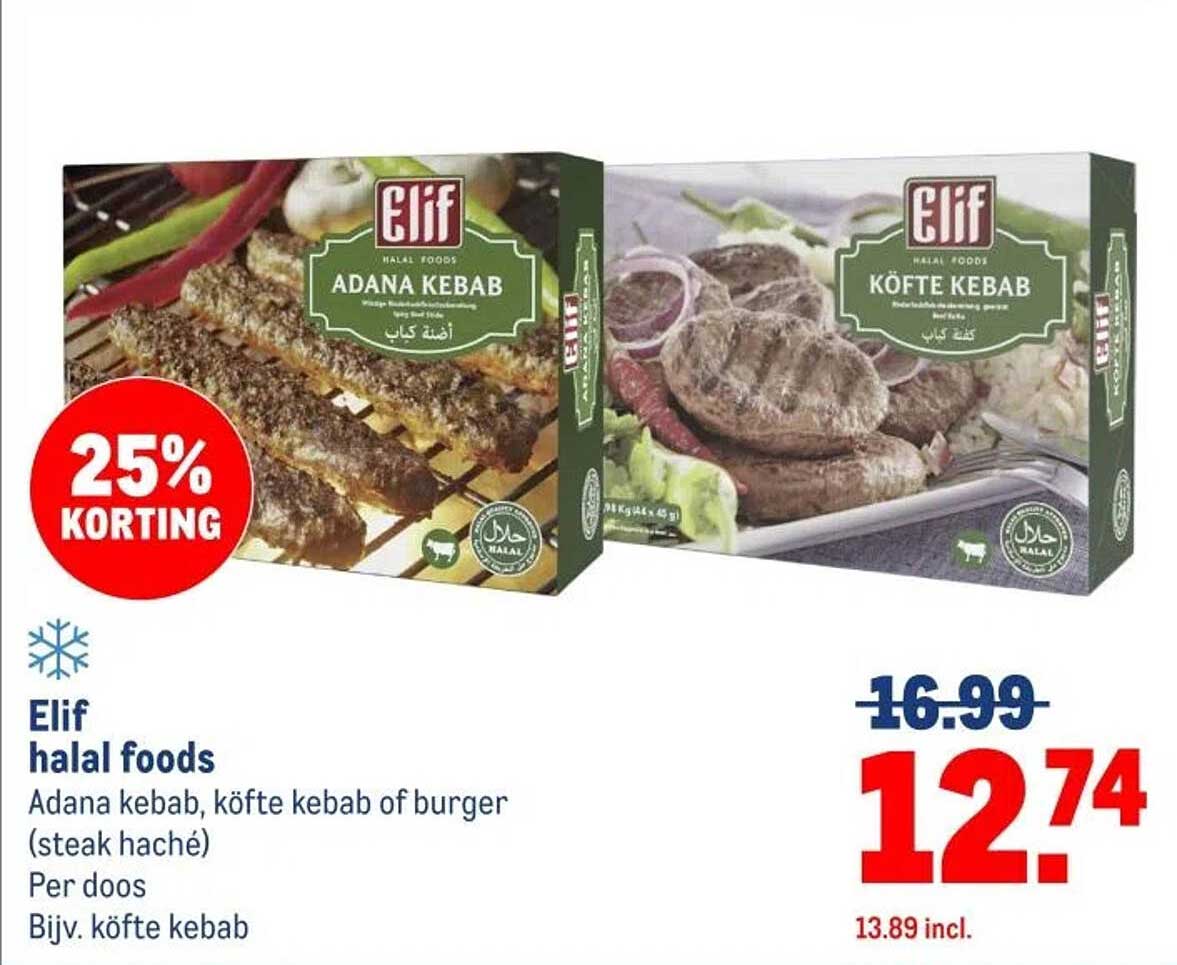 Elif halal foods Adana kebab, köfte kebab of burger (steak haché)