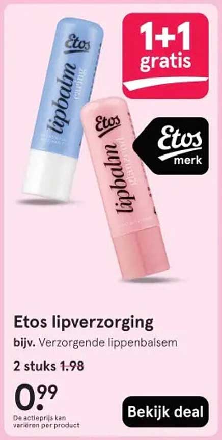 Etos lipverzorging bijv. Verzorgen lippenbalsem