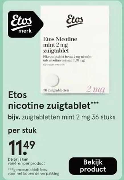 Etos nicotine zuigtablet***