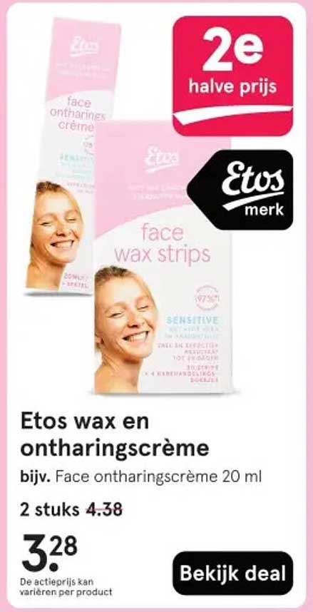 Etos wax en ontharingscrème bijv. Face ontharingscrème 20 ml