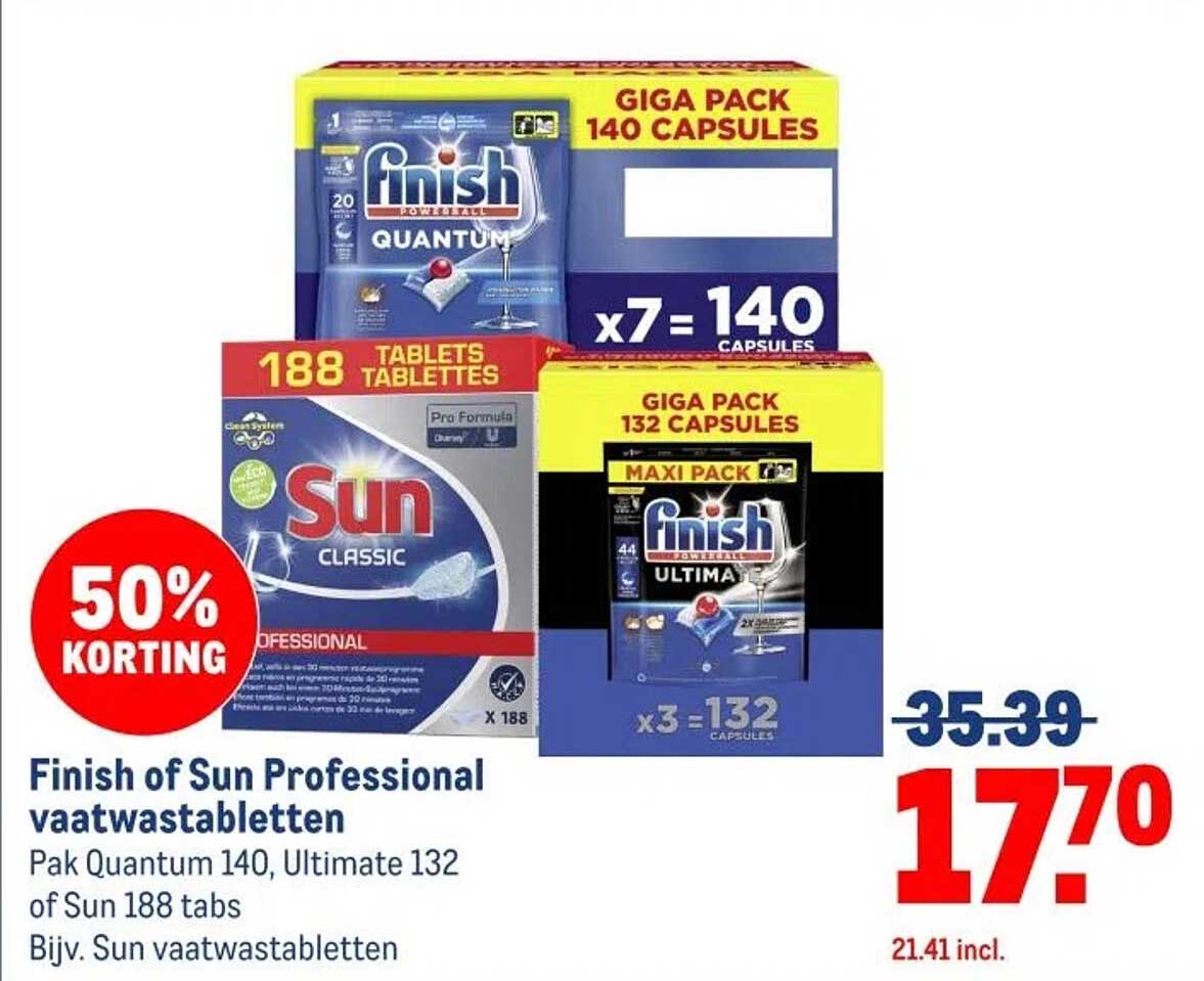 Finish of Sun Professional vaatwastabletten