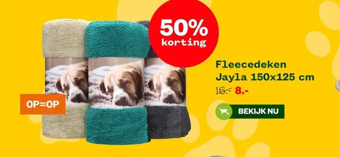 Fleece-deken Jayla 150x125 cm