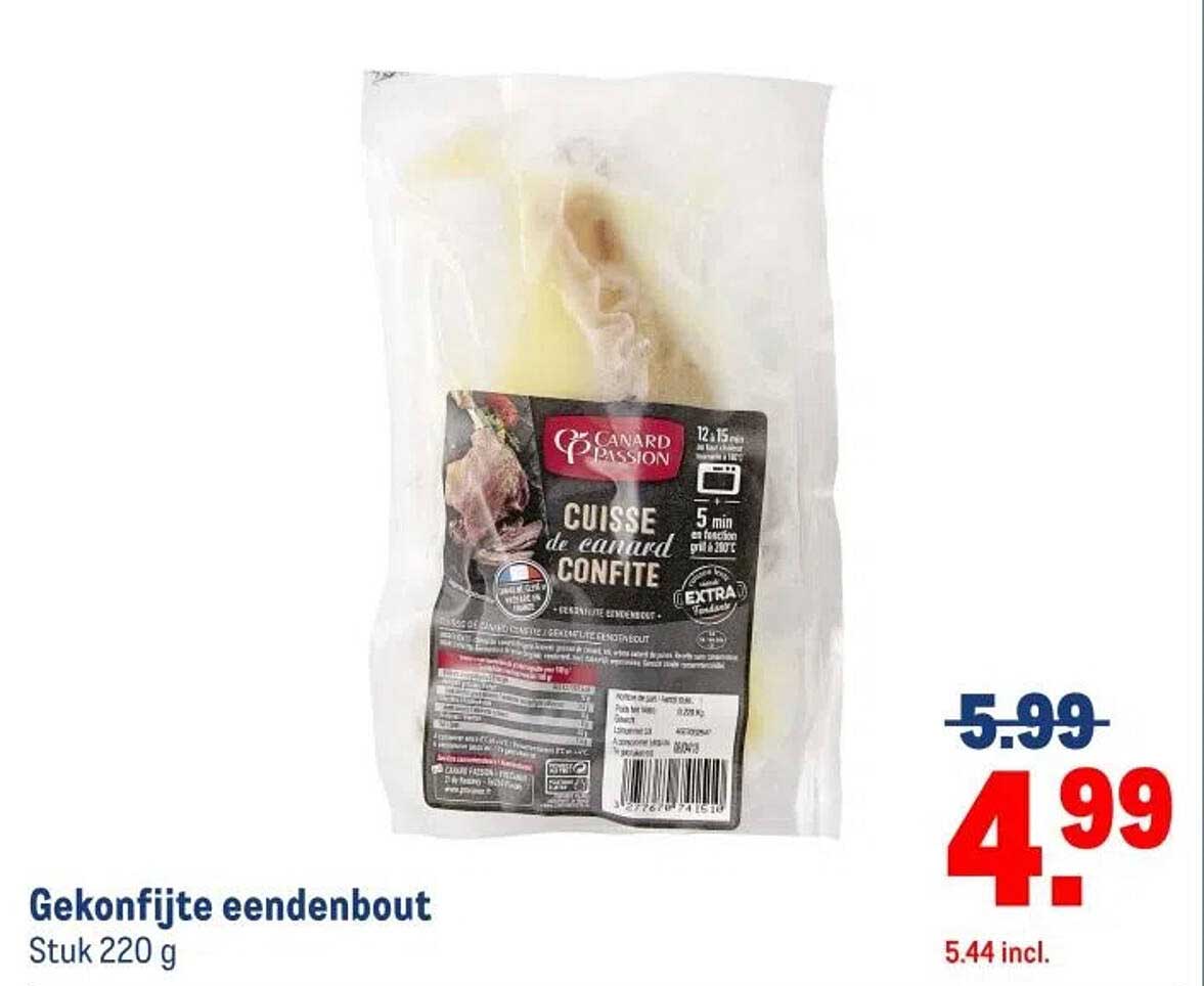 Gekonfijte eendenbout