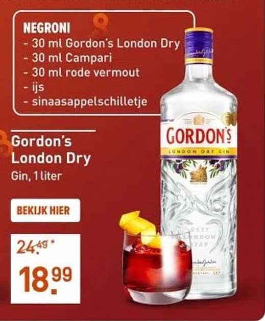 Gordon's London Dry Gin, 1 liter