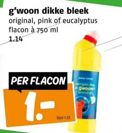 g'woon dikke bleek original, pink of eucalyptus flacon à 750 ml
