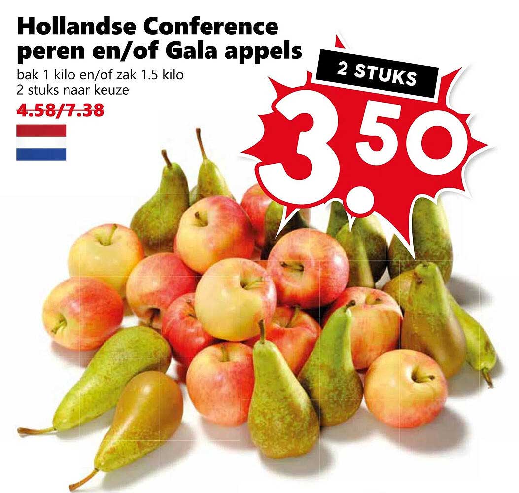 Hollandse Conference peren en/of Gala appels