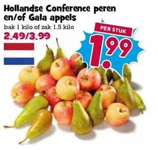 Hollandse Conference peren en/of Gala appels