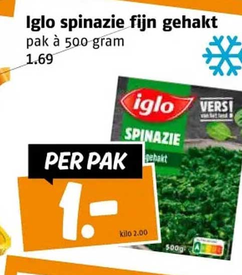 Iglo spinazie fijn gehakt pack à 500 gram