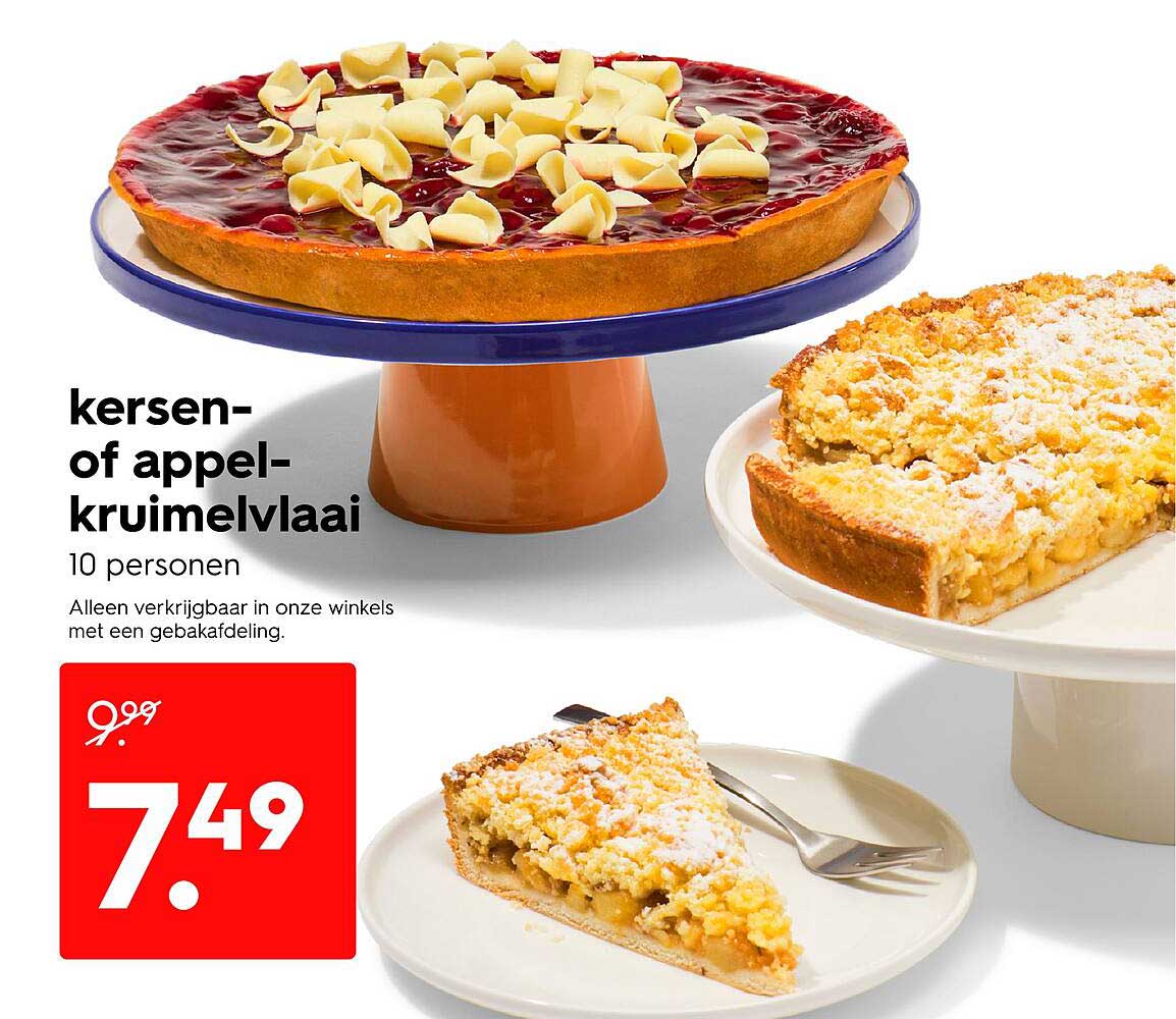 kersen- of appel-kruimelvlaai 10 personen