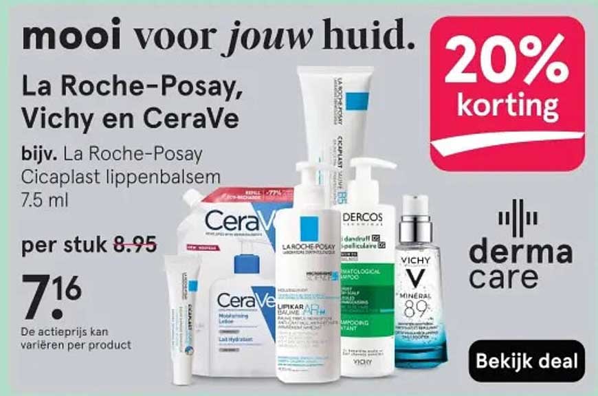 La Roche-Posay, Vichy en CeraVe bijv. La Roche-Posay Cicaplast lippenbalsem 7.5 ml