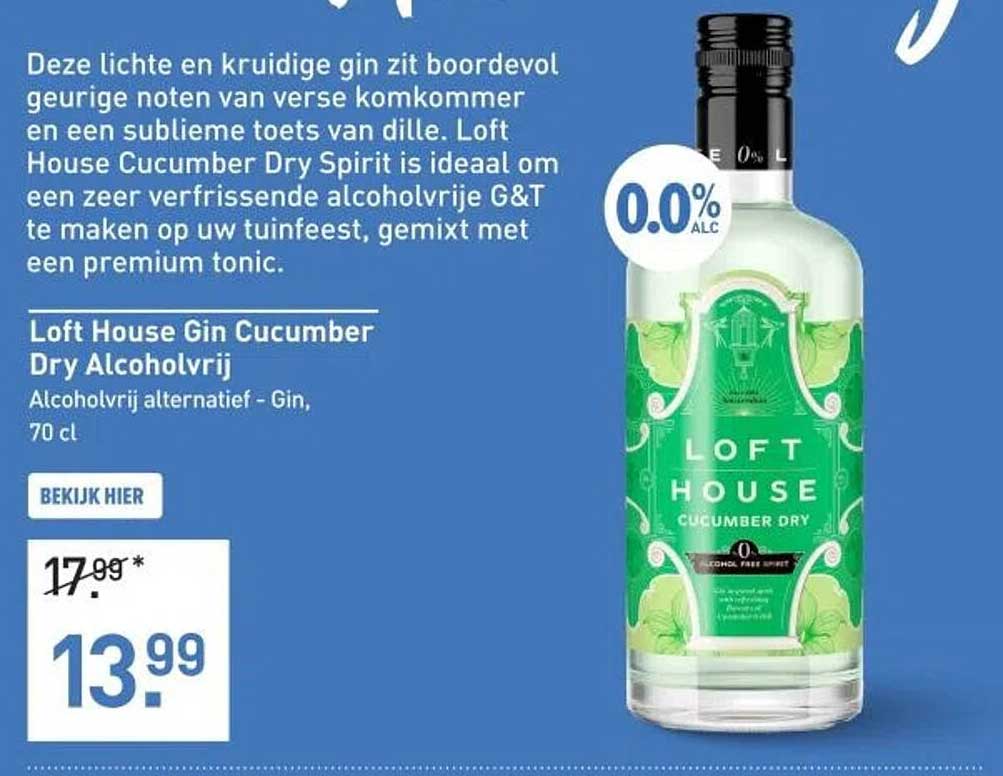 Loft House Gin Cucumber Dry Alcoholvrij