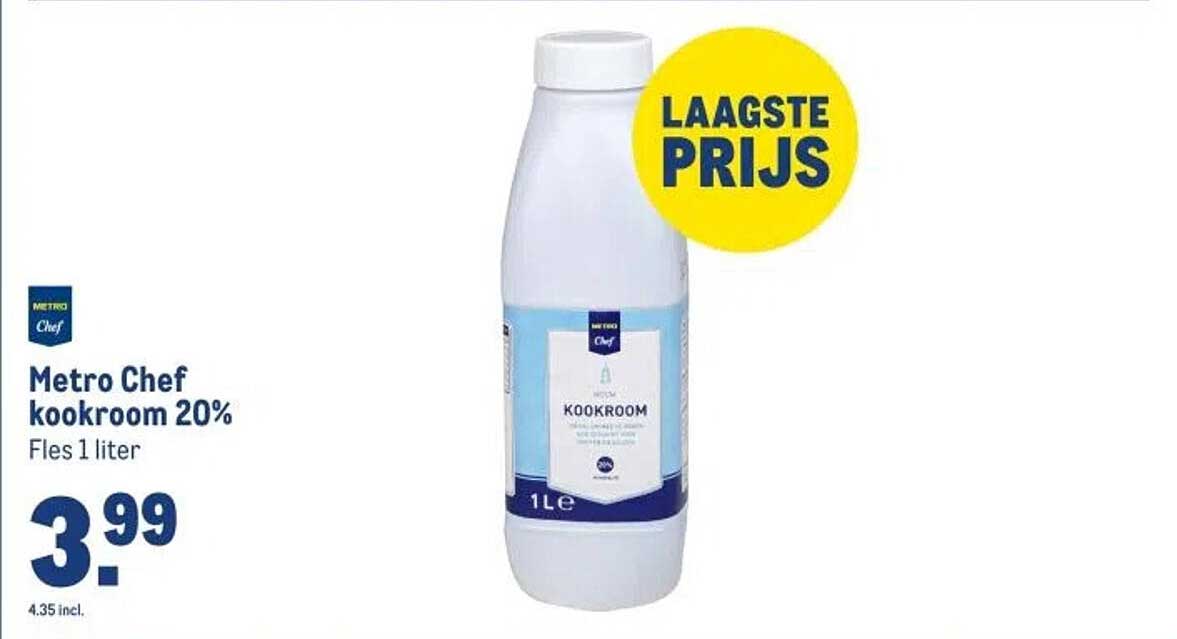 Metro Chef kookroom 20% Fles 1 liter