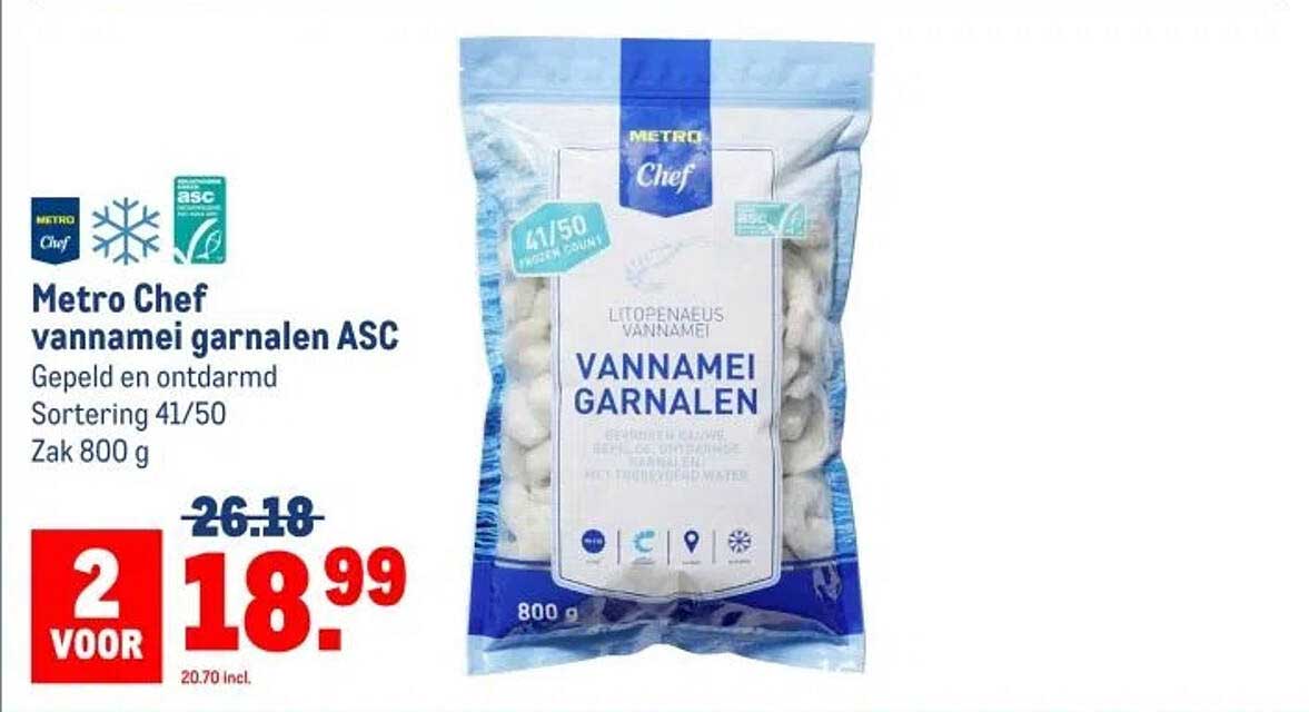 Metro Chef vannamei garnalen ASC