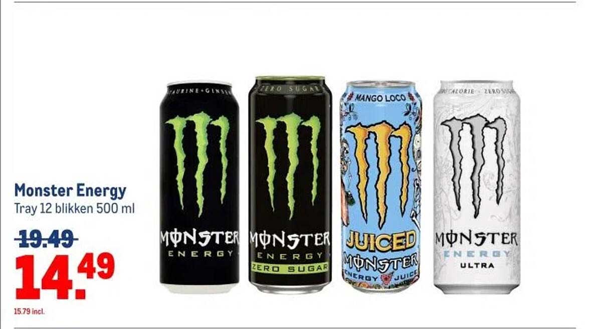 Monster Energy Tray 12 blikken 500 ml
