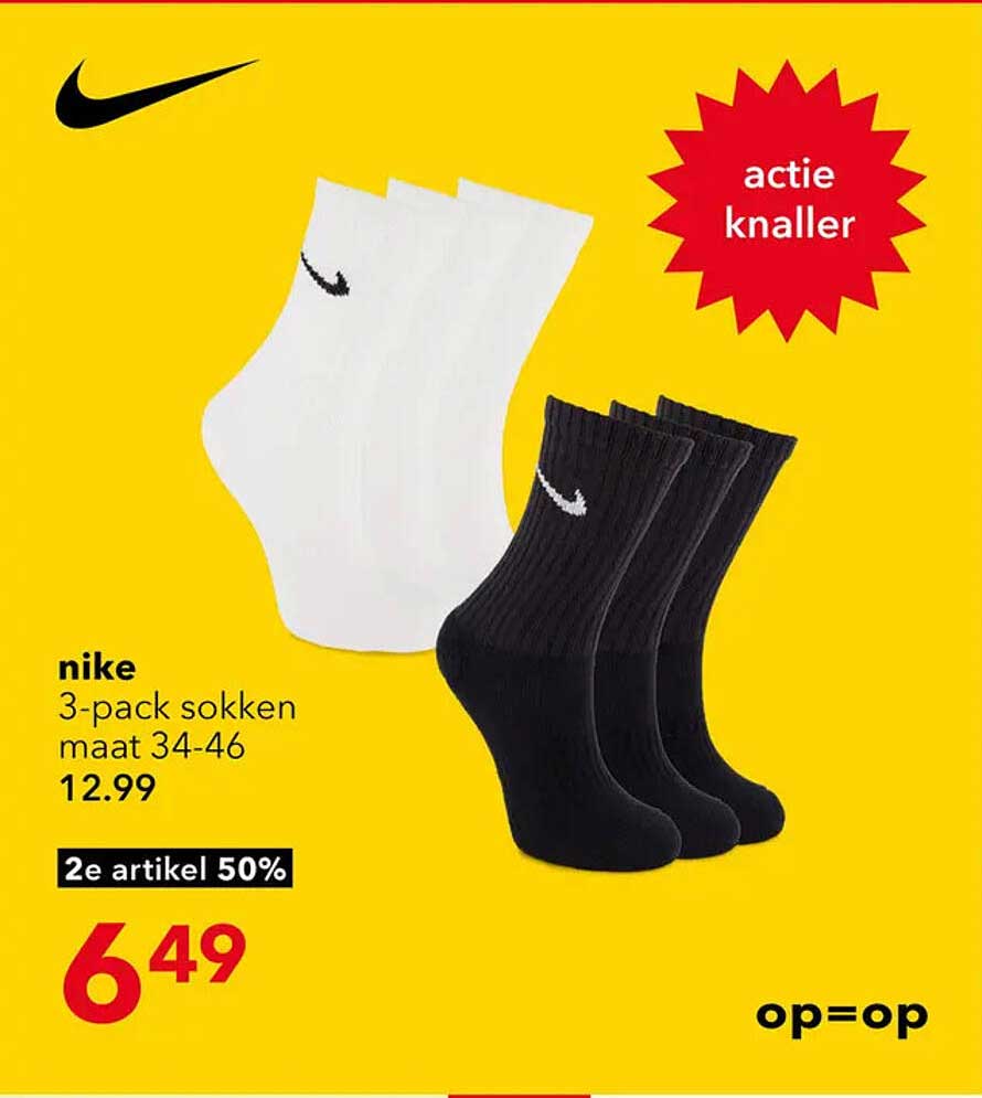 nike 3-pack sokken maat 34-46