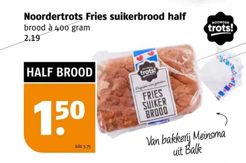 Noordertrots Fries suikerbrood half