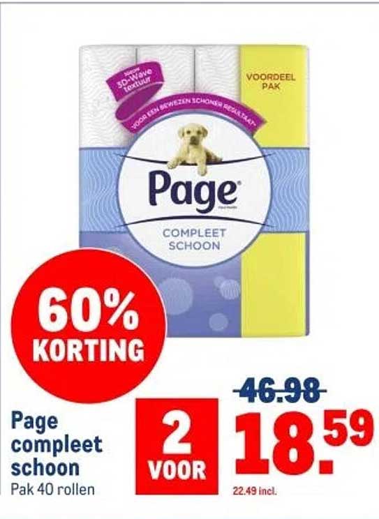 Page compleet schoon Pak 40 rollen