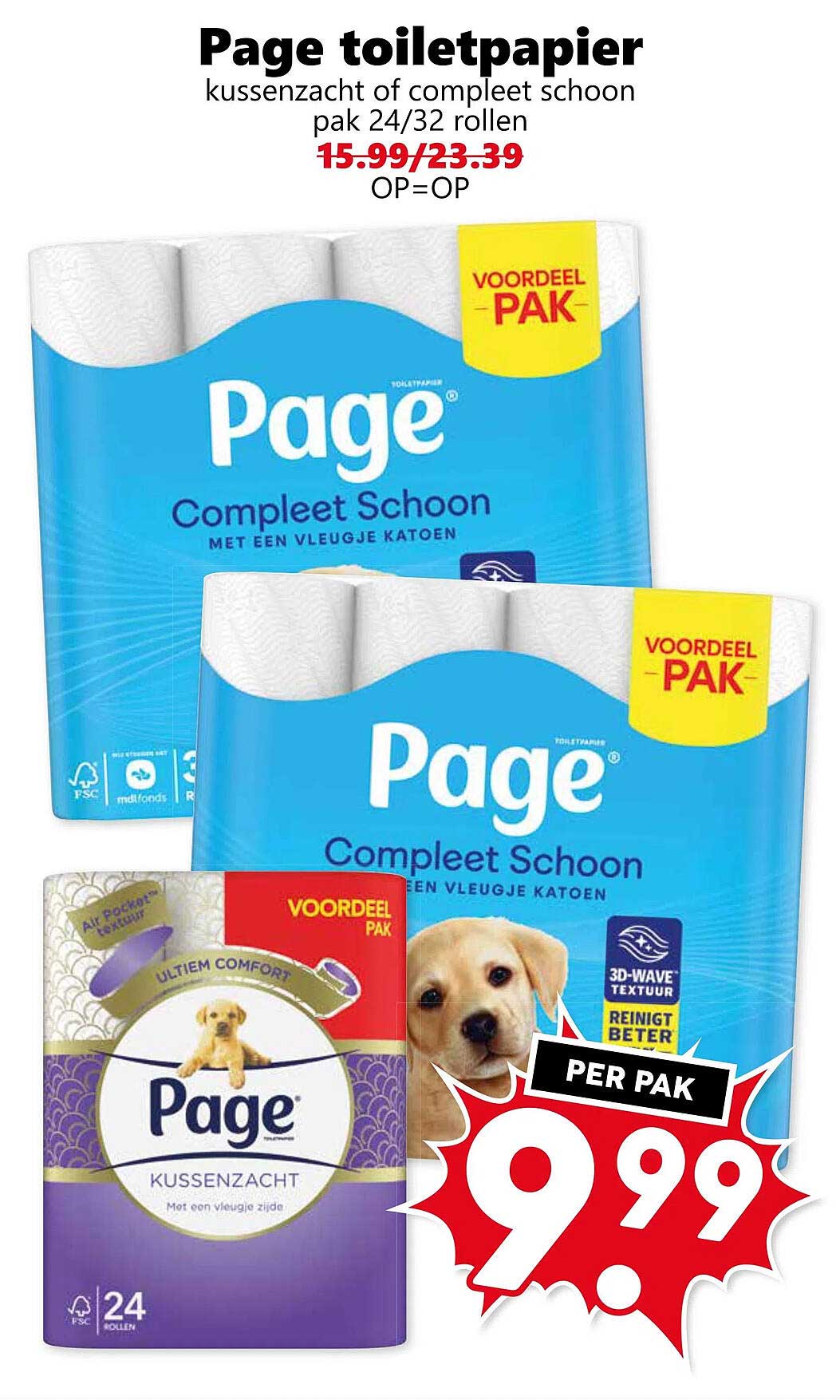 Page toiletpapier kussen zacht of compleet schoon pak 24/32 rollen