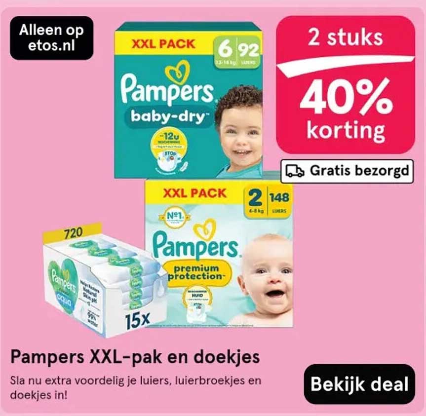 Pampers XXL-pak en doekjes