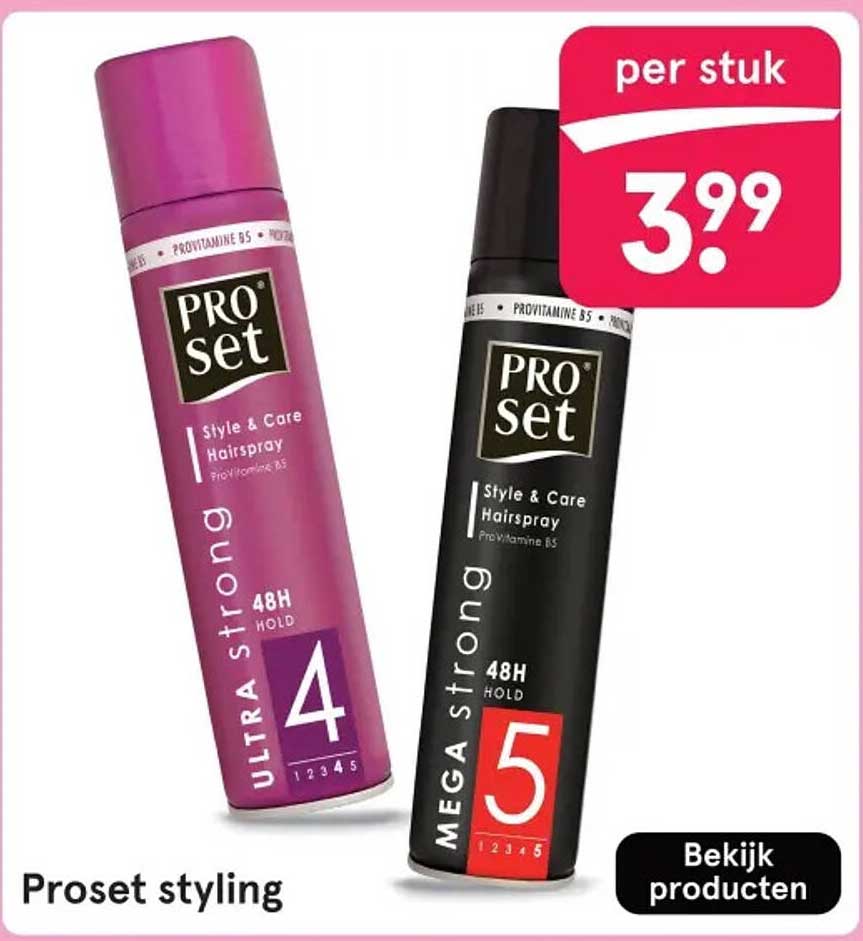 Proset styling hairspray per stuk voor €3,99