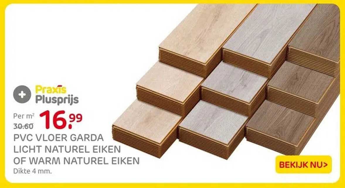 PVC VLOER GARDA LICHT NATUREL EIKEN OF WARM NATUREL EIKEN Dikte 4 mm