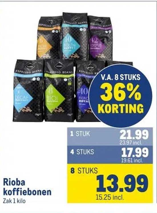 Rioba koffiebonen Zak 1 kilo