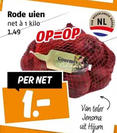 Rode uien net à 1 kilo