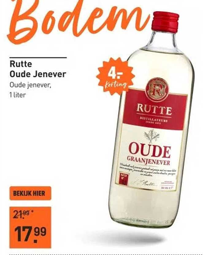 Rutte Oude Jenever, 1 liter