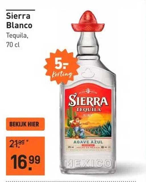 Sierra Blanco Tequila, 70 cl