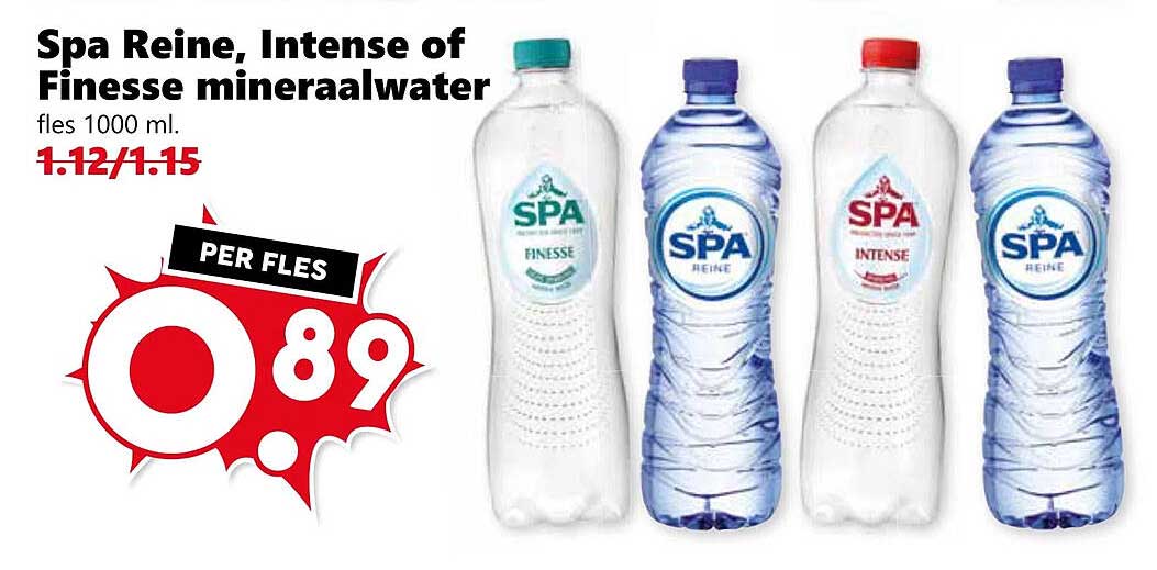 Spa Reine, Intense of Finesse mineraalwater 1000 ml.