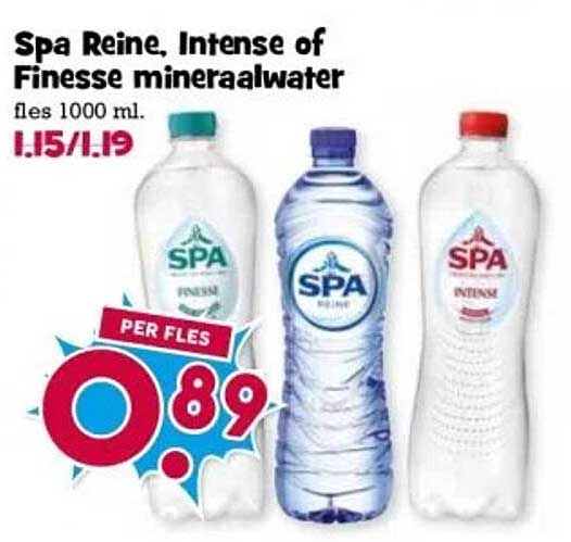 Spa Reine, Intense of Finesse mineraalwater fles 1000 ml.