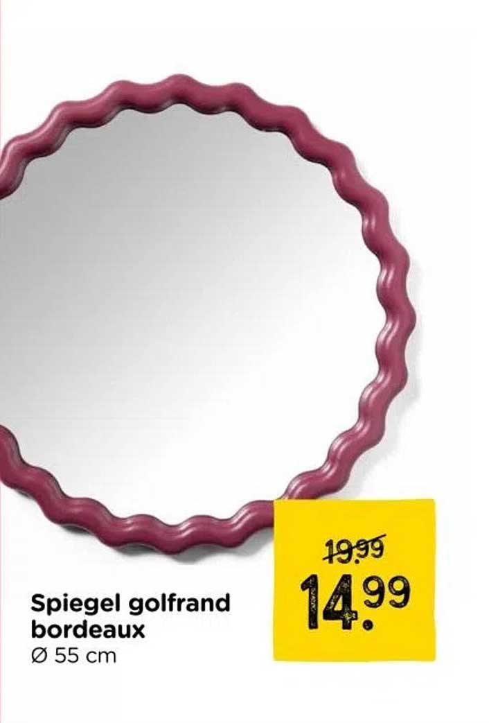 Spiegel golfrand bordeaux Ø 55 cm