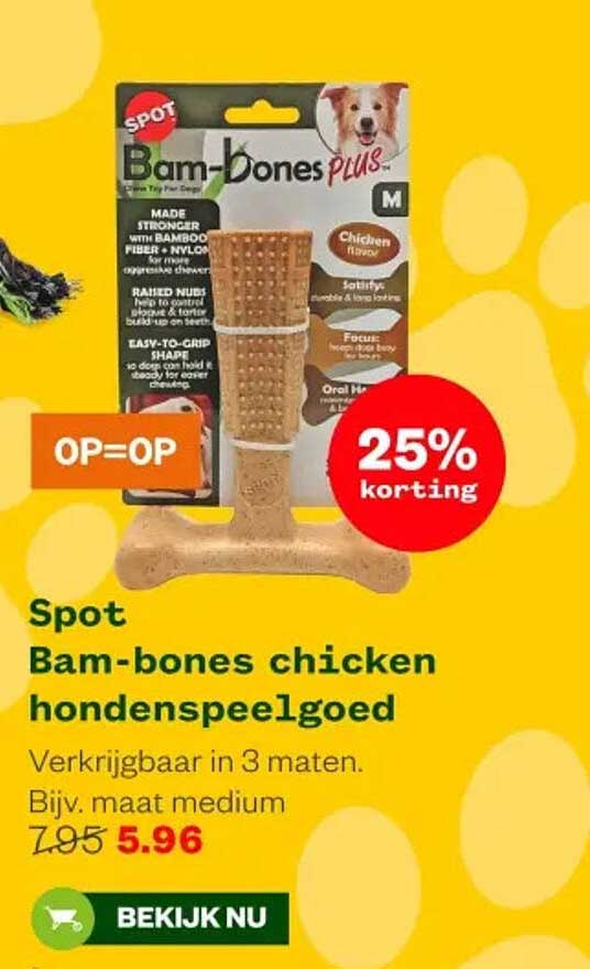 Spot Bam-bones chicken hondenspeelgoed