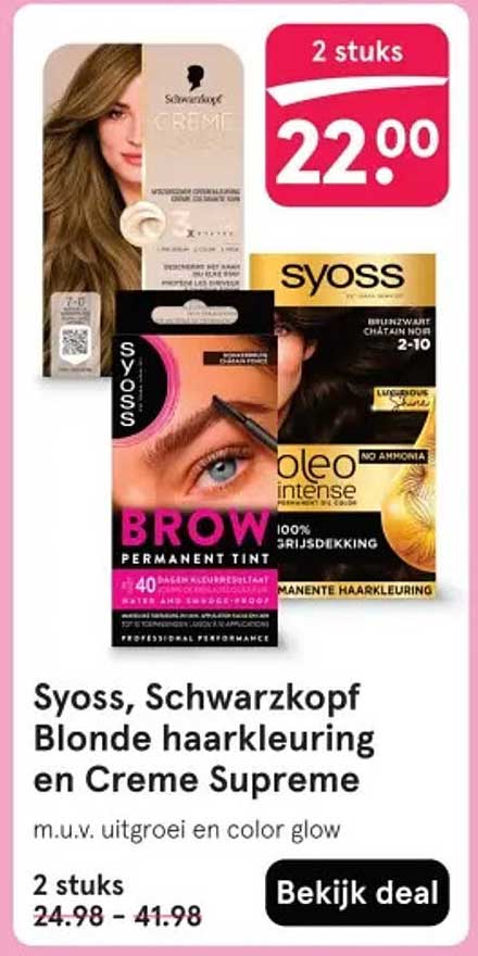 Syoss, Schwarzkopf Blonde haarkleurings en Creme Supreme