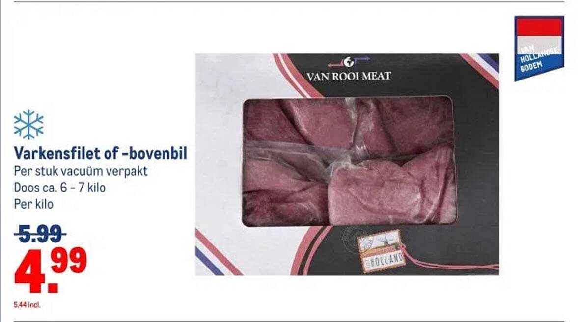 Varkensfilet of -bovenbil