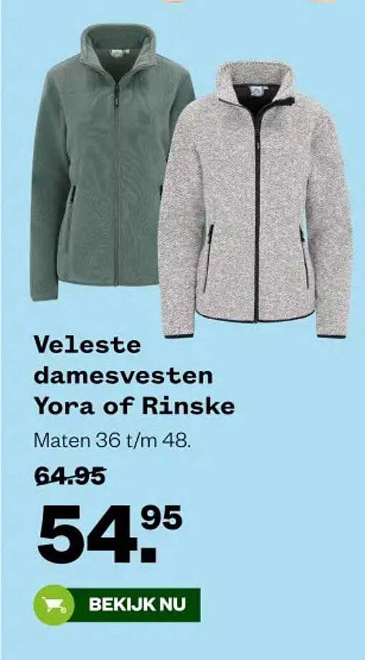 Veleste damesvesten Yora of Rinske