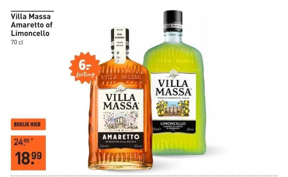 Villa Massa Amaretto of Limoncello 70 cl