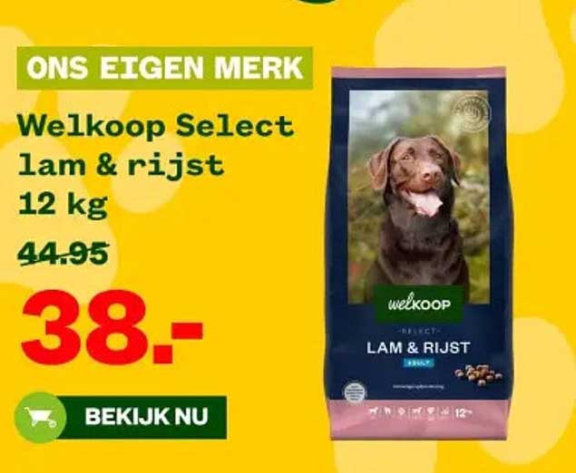 Welkoop Select lam & rijst 12 kg