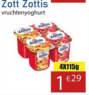 Zott Zottis vruchtenyoghurt 4X115g