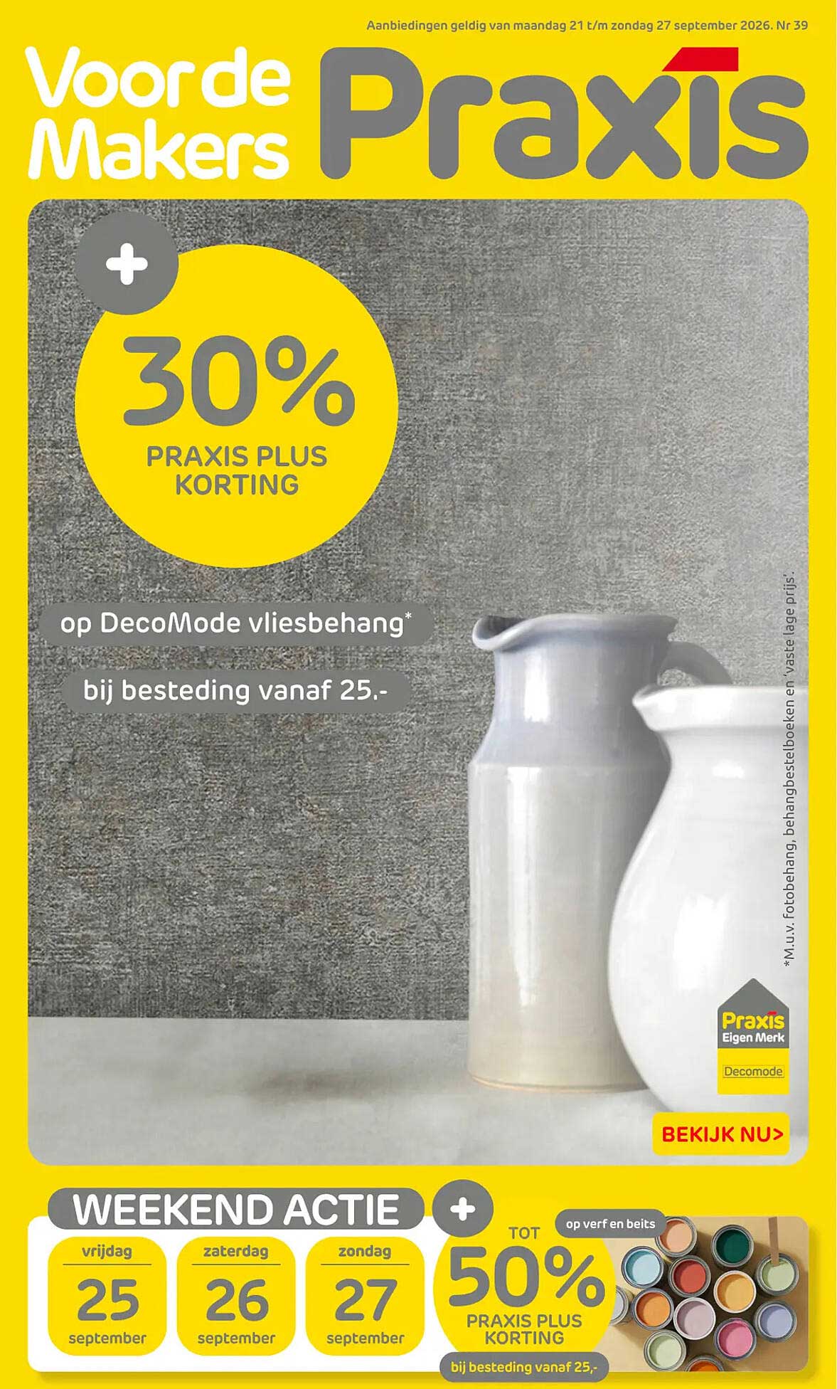 30% PRAXIS PLUS KORTING op DecoMode vliesbehang bij besteding vanaf 25,-