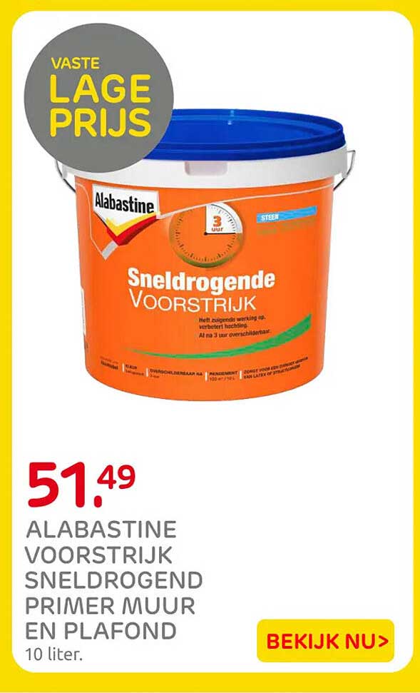 ALABASTINE VOORSTRIJK SNELDROGEND PRIMER MUUR EN PLAFOND