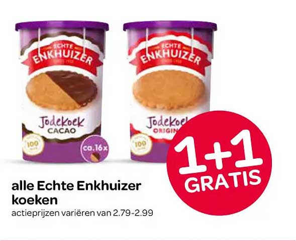 alle Echte Enkhuizer koeken 1+1 GRATIS