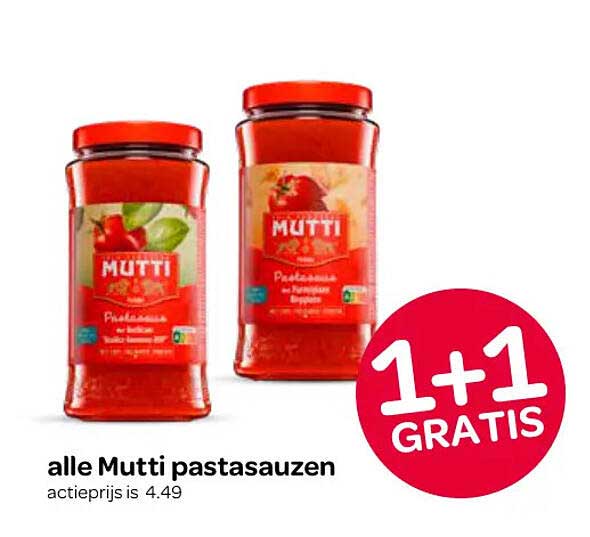 alle Mutti pastasauzen 1+1 GRATIS