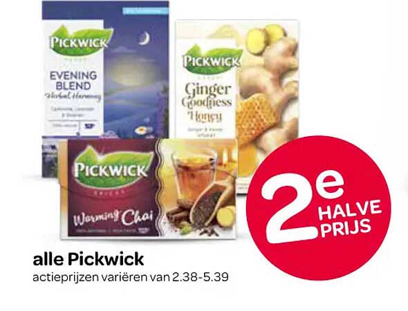alle Pickwick 2e halve prijs