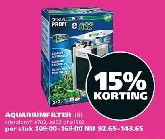 AQUARIUMFILTER JBL cristalprofi e702, e902 of e1502 15% KORTING