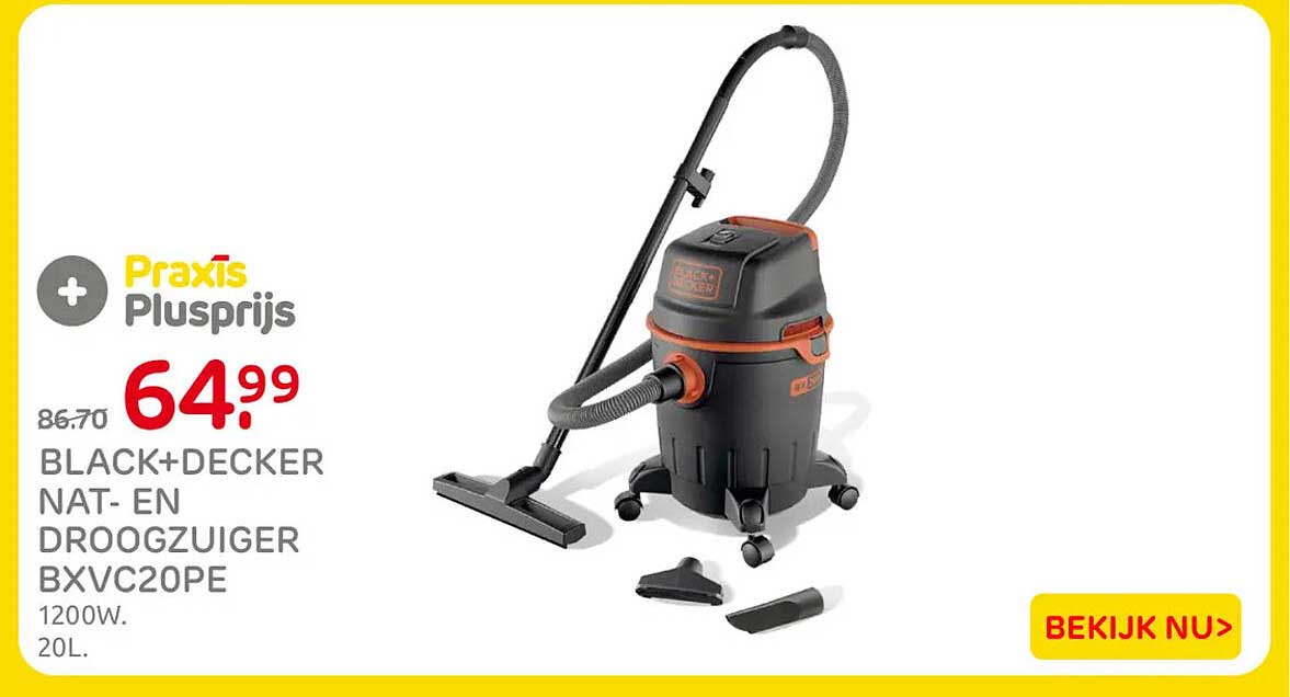 BLACK+DECKER NAT- EN DROOGZUIGER BXVC20PE
