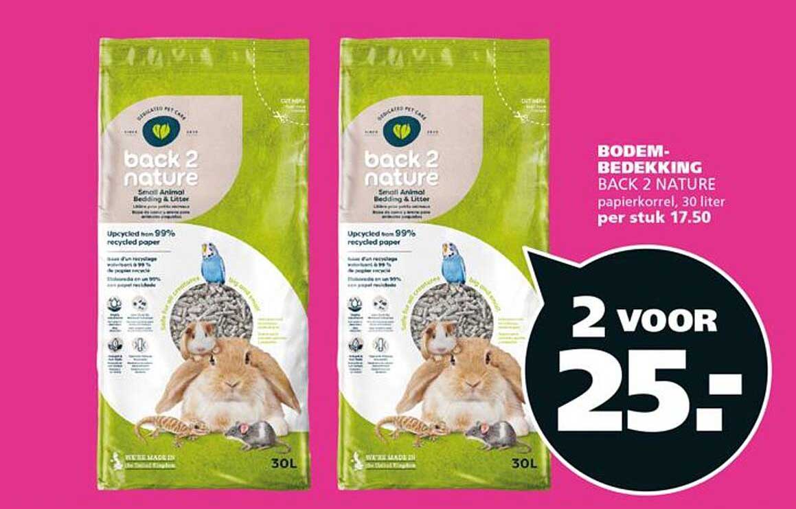 BODEM-BEDEKKING BACK 2 NATURE papierkorrel, 30 liter 2 voor 25.-