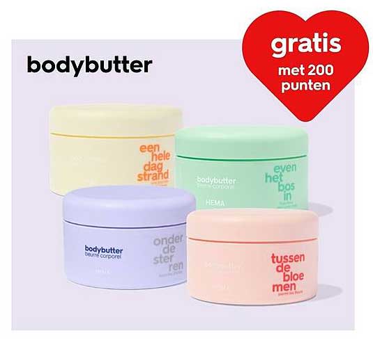 bodybutter gratis met 200 punten