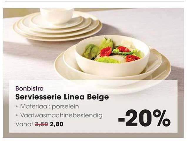 Bonbistro Serviesserie Linea Beige -20%